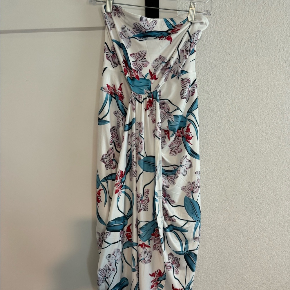 Strapless Dress - Tropical print